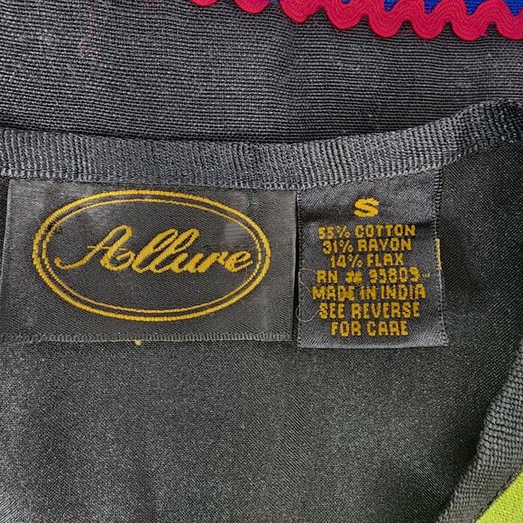 Vintage 90s Allure Womens Jacket Blazer Patchwork Hippie Artsy Embroidered Small - Picture 10 of 12